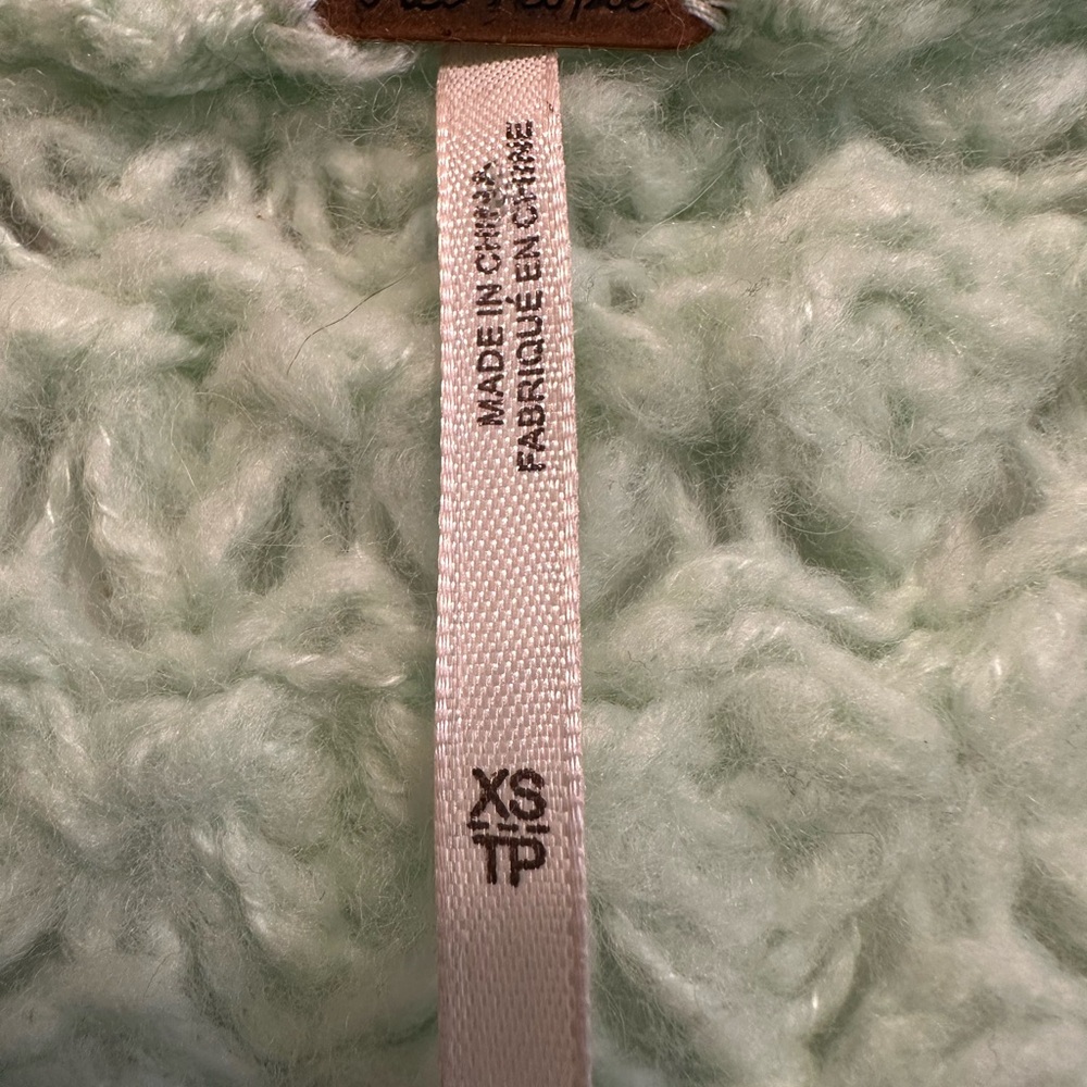 Free People Green V-Neck Sweater with Textured Knit - Picture 3 of 4